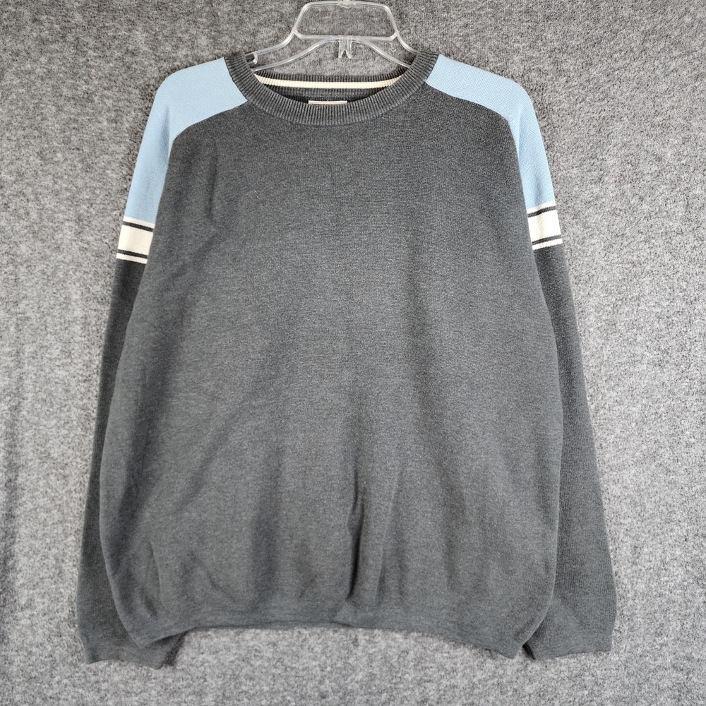 Arizona Jean Company Sweater Mens XL Y2K Heavy Knit Grey Blue EUC